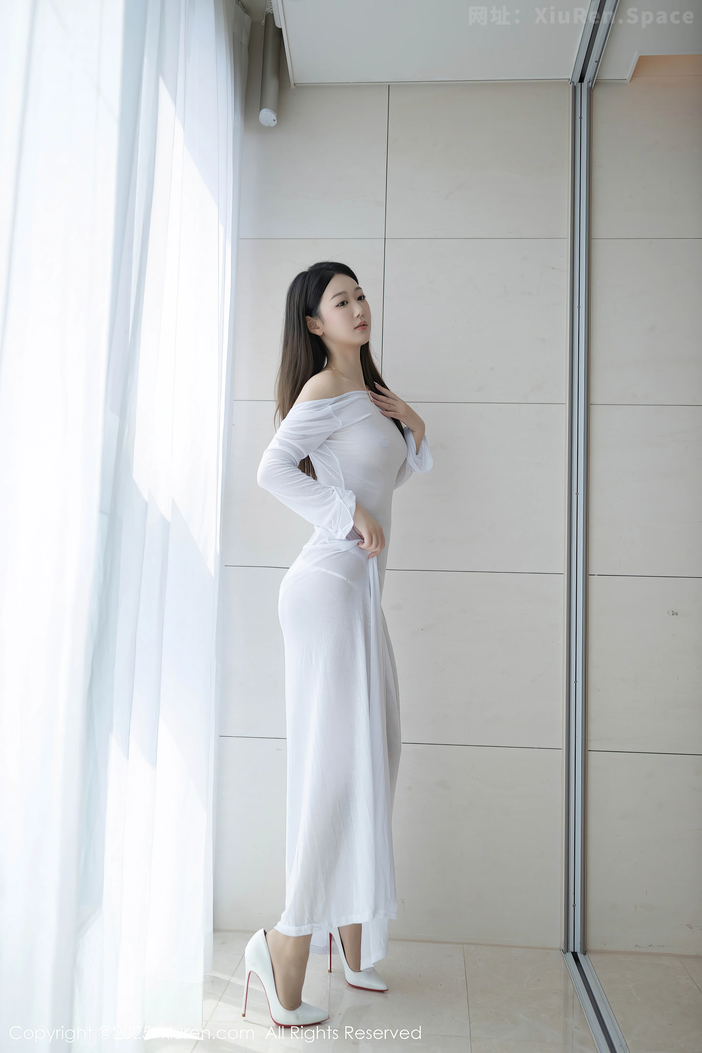 图片[5]-[XiuRen秀人网] VOL.9840 模特唐安琪性感白色连衣长裙配开档肉丝秀曼妙身姿撩人诱惑写真84P-秀人网官方网站